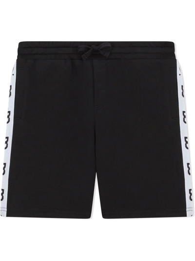 Shop Dolce & Gabbana Logo Side-stripe Track Shorts In Blue