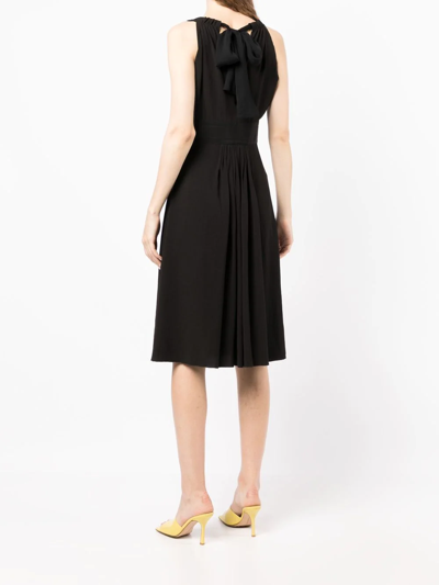 Pre-owned Prada Plunging V-neck Sleeveless Dress In Black