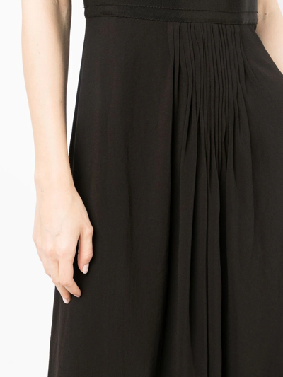 Pre-owned Prada Plunging V-neck Sleeveless Dress In Black