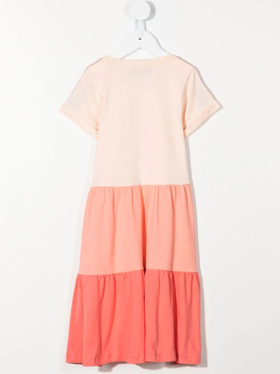 Shop Aigner Tiered Colour-block T-shirt Dress In Pink