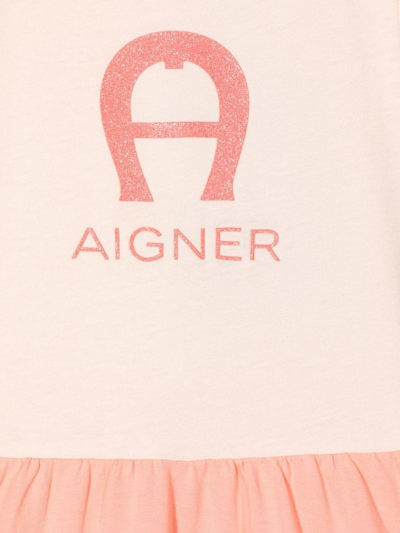 Shop Aigner Tiered Colour-block T-shirt Dress In Pink