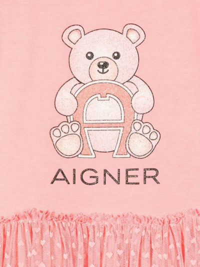 Shop Aigner Teddy-print T-shirt Dress In Pink
