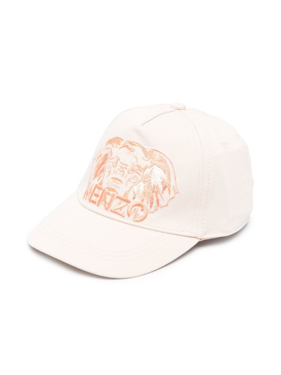 Shop Kenzo Logo Embroidered Cap In Pink