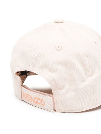Shop Kenzo Logo Embroidered Cap In Pink