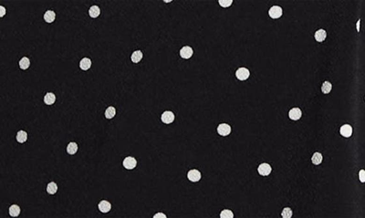 Shop Adrianna Papell Polka Dot V-neck Flutter Sleeve Moss Crepe Top In Black Basic Dot