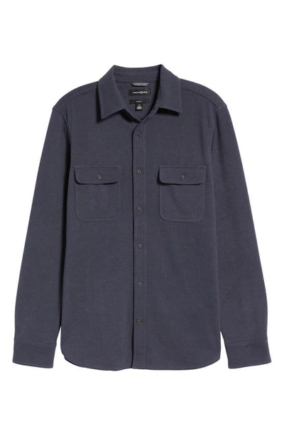 Shop Treasure & Bond Trim Fit Stretch Overshirt In Navy India Ink
