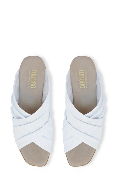 Munro Lee Slide Sandal In White Sheep