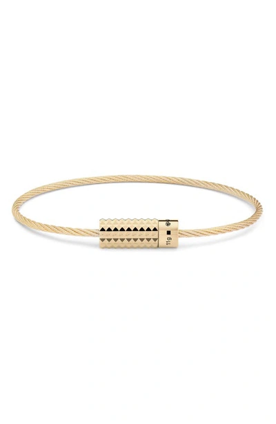 Shop Le Gramme 11g Polished 18k Yellow Gold Pyramid Cable Bracelet