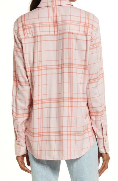 Shop Treasure & Bond Plaid Boyfriend Shirt In Pink Hazel Plaid
