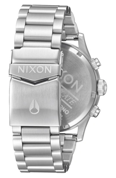 Shop Nixon 'the Sentry' Chronograph Bracelet Watch, 42mm In Silver/ Black