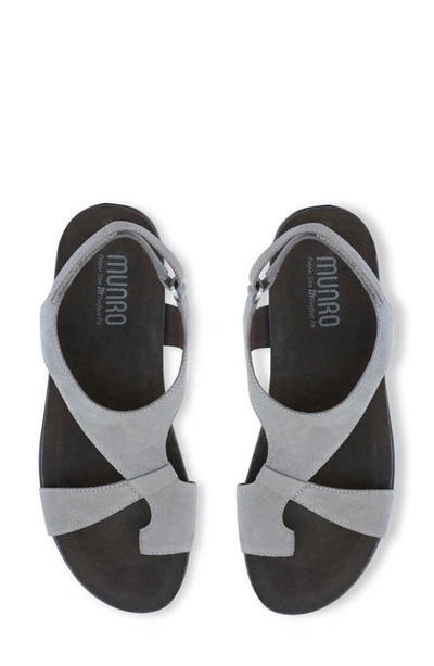 Shop Munro Meghan Asymmetric Slingback Sandal In Slate Grey Nubuck