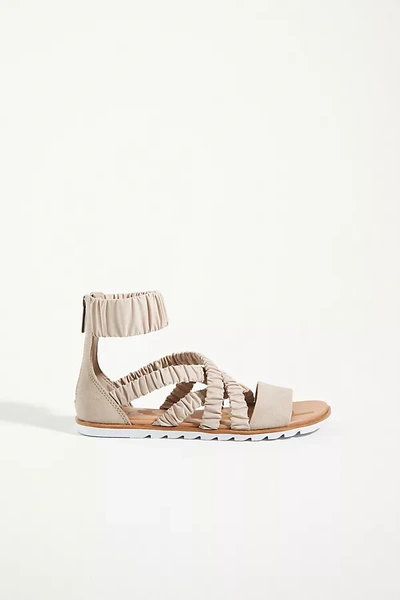 Shop Sorel Ella Ii Ankle-strap Sandals In Beige