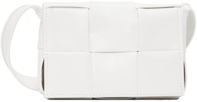 Shop Bottega Veneta White Cassette Messenger Bag In 9007-white-silver
