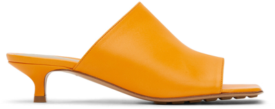 Shop Bottega Veneta Orange Stretch Heeled Sandals In 7593 Tangerine