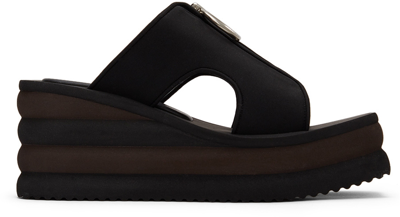 Shop Stella Mccartney Black Scuba Slide Sandals In 1000 Black