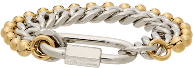 Shop In Gold We Trust Paris Silver & Gold Curb Ball Chain Bracelet