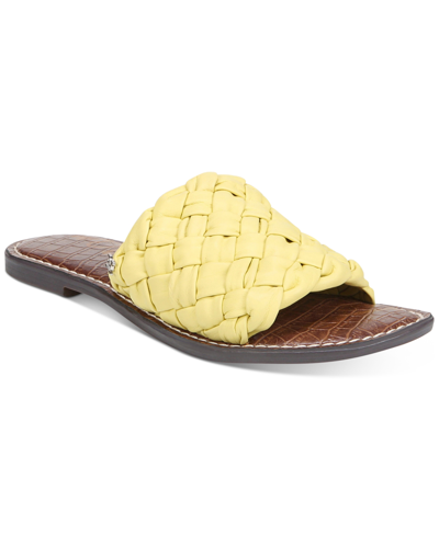 Shop Sam Edelman Women's Griffin Woven Slide Sandals Women's Shoes In Butter Yellow