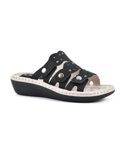 Shop Cliffs By White Mountain Women's Caring Sandal In Black Smooth