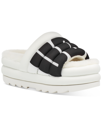 Shop Ugg Women's Maxi Slide Logo Sandals In White