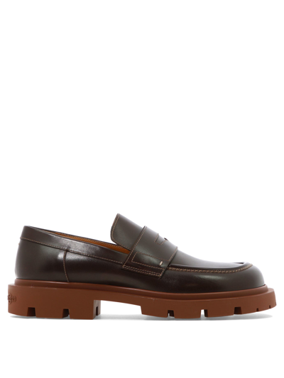 Shop Maison Margiela Leather Loafers In Brown