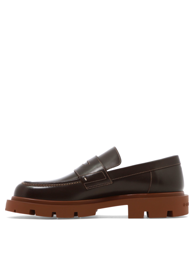 Shop Maison Margiela Leather Loafers In Brown