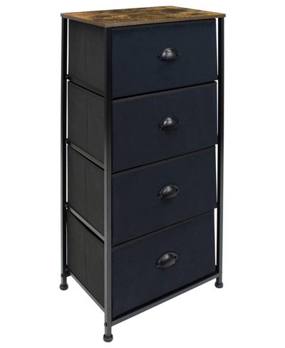 Shop Sorbus 4 Drawer Chest Dresser With Wood Top In Black