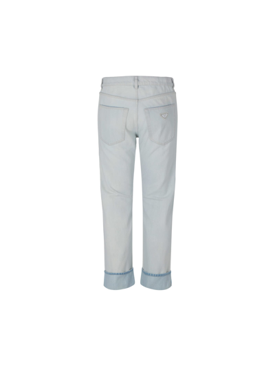 Shop Prada Jeans In Off White