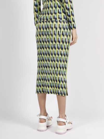 Shop Issey Miyake Pleats Please  Lull Skirt In Multicolour