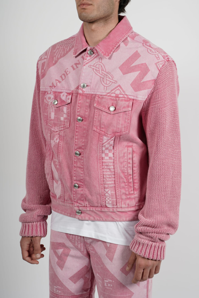 Shop Gcds Flag Bandana Graphic Jacket In Pink & Purple