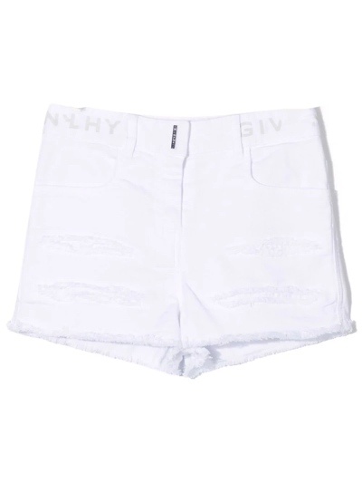 Shop Givenchy White Cotton Shorts In Bianco