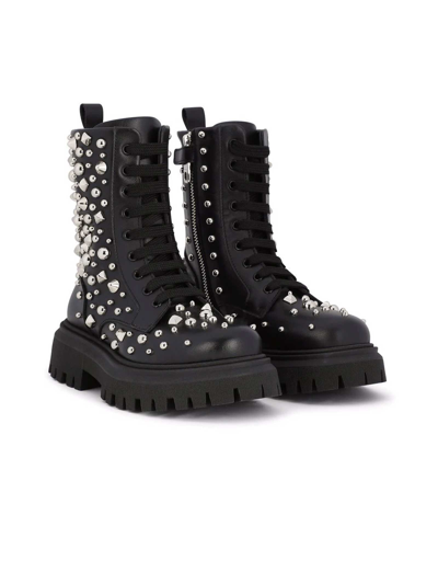 Shop Dolce & Gabbana Black Boots Unisex Dolce&gabbana Kids In Nero