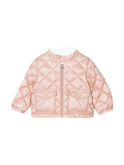 Shop Moncler Binic  Enfant Unisex Pink Quilted Jacket In Rosa