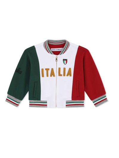 Shop Dolce & Gabbana Italy Print Lightweight Jacket Dolce&gabbana Kids