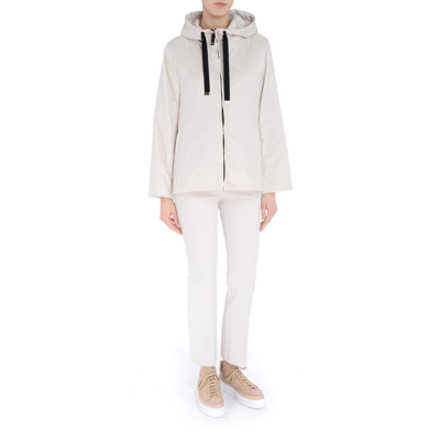 Shop Max Mara Greenh Down Jacket In Ivory Anti-drop Fabric In Multicolor