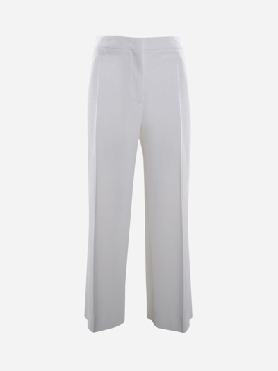 Shop Jil Sander Cropped Tailored Trousers In Stretch Fabric In White
