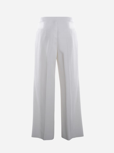 Shop Jil Sander Cropped Tailored Trousers In Stretch Fabric In White