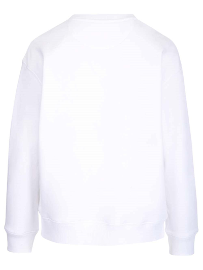 Shop Valentino Logo Embossed Jersey Sweatshirt In Bianco