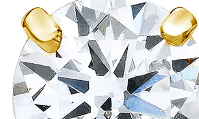 Best Silver 14k Yellow Gold Round Cz Stud Earrings In Yellow Gold