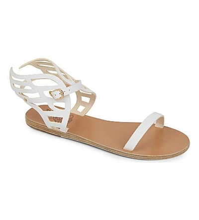 Shop Ancient Greek Sandals Ikaria Wing Leather Sandals In White