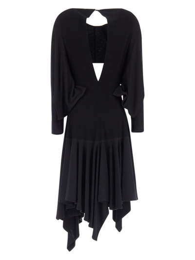 Shop Loewe Long Sleeves Midi Dress In Black