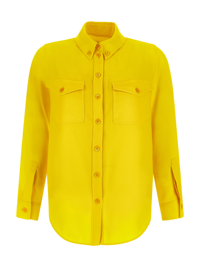 Shop Burberry Yellow Shirt