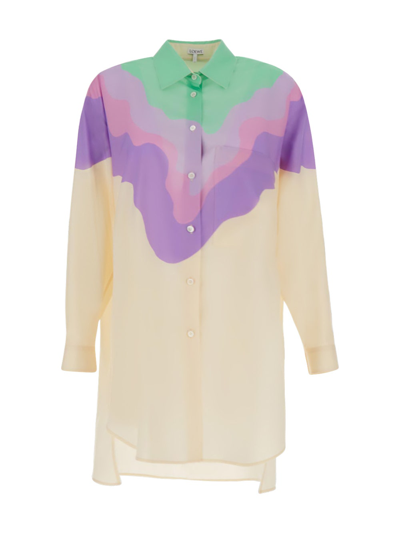 Shop Loewe Printed Gradient Shirt In Multicolor