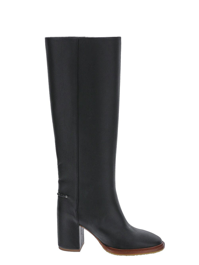Shop Chloé Edith Heel Boots In Black