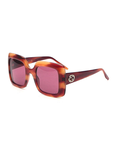 Shop Gucci Rectangular-frame Sunglasses<br/> In Pink