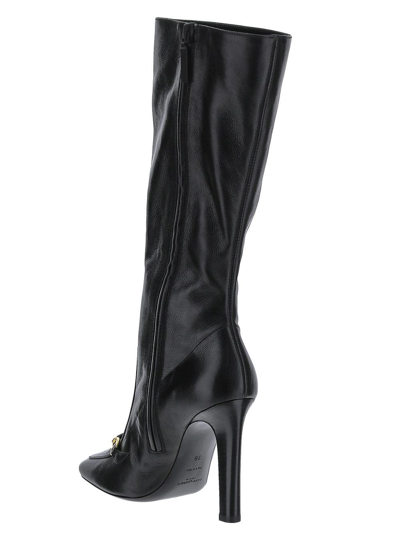 Shop Saint Laurent Camden Boots In Shiny Grained Leather In Black