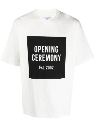 Shop Opening Ceremony White/black Cotton Box Logo Print T-shirt