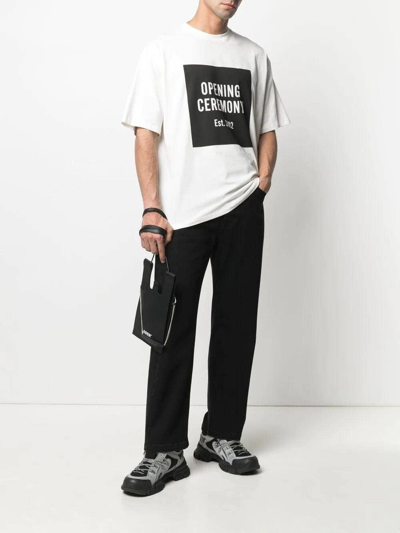 Shop Opening Ceremony White/black Cotton Box Logo Print T-shirt