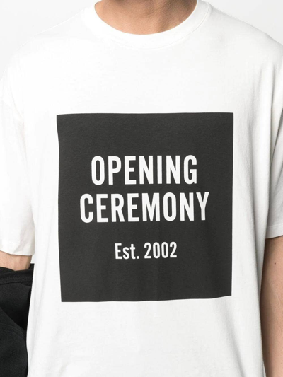 Shop Opening Ceremony White/black Cotton Box Logo Print T-shirt