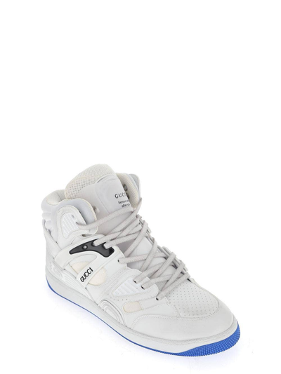 Shop Gucci Basket High-top Sneakers In White