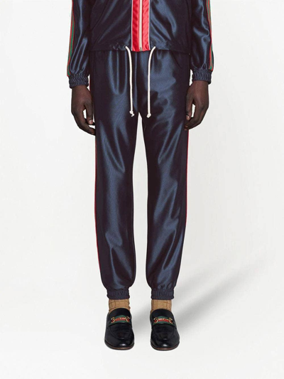 Shop Gucci Technical Sweater Pants In Blue